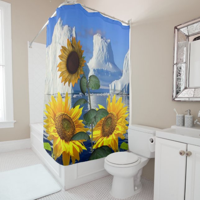 Sunflower Glacier Shower Curtain (In Situ)