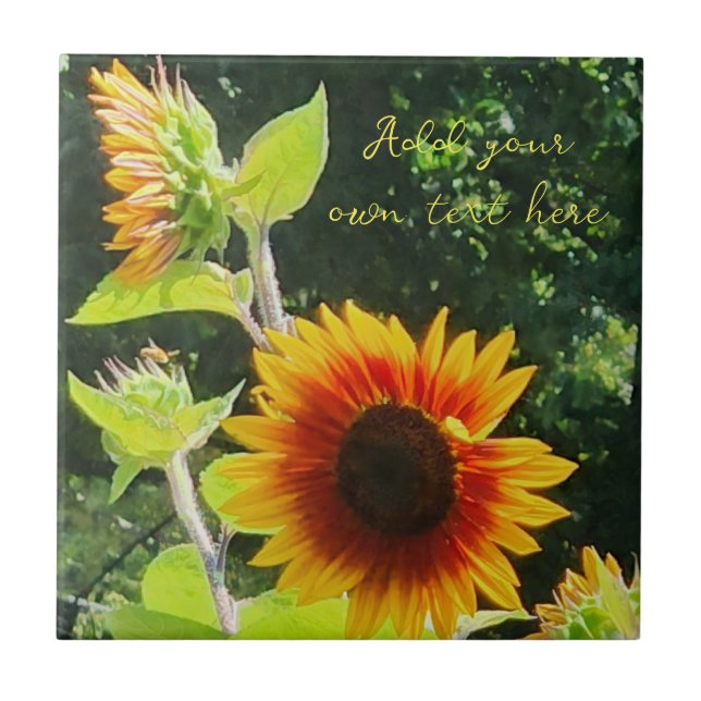 Sunflower Glass  Ceramic Tile (Front)