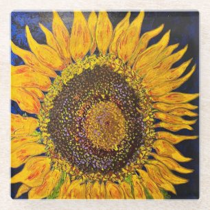 Sunflower Glass Coaster