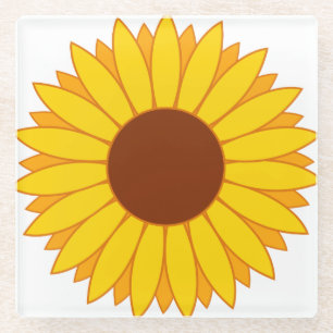 Sunflower Glass Coaster