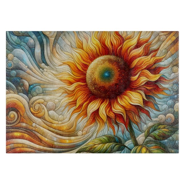Sunflower Glass Cutting Board (Front)