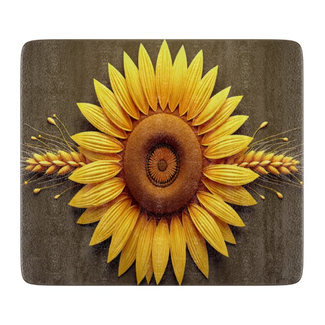 Sunflower Glass Cutting Board (Front)