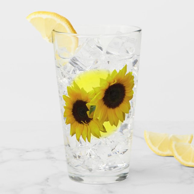 Sunflower Glasses Personalized Sunflower Gifts (Front Ice)