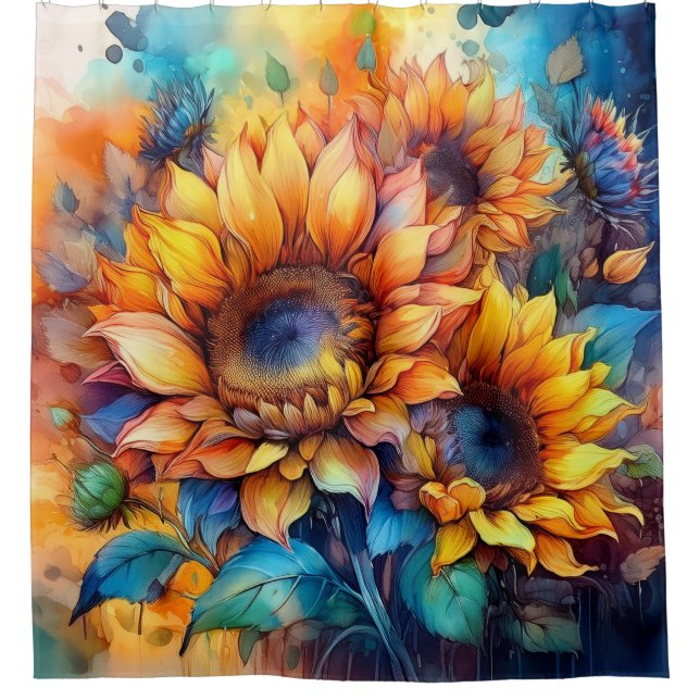 Sunflower Glory Shower Curtain (Front)