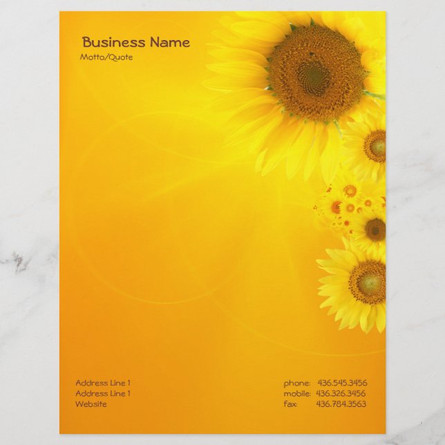 Sunflower Glow Letterhead (Front)