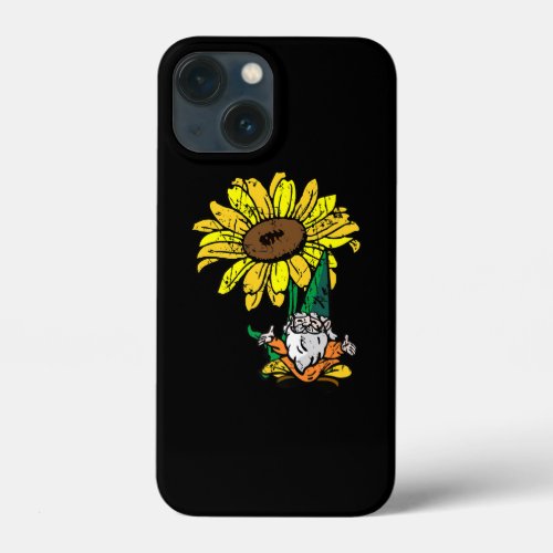 Sunflower Gnome Happy Hippie For Men Women Flowe iPhone 13 Mini Case