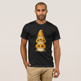 Sunflower Gnome Hidden Smiles Beneath the Golden T-Shirt