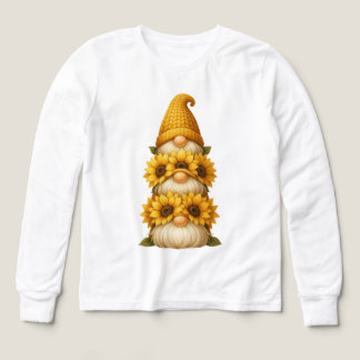Sunflower Gnome Hidden Smiles Beneath the Golden Tri-Blend Shirts