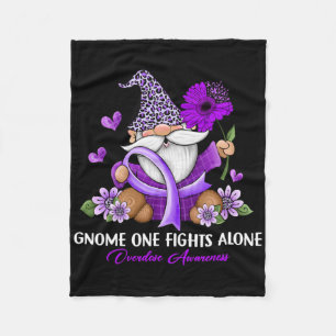 Sunflower Gnome One Fights Alone Overdose Awarenes Fleece Blanket