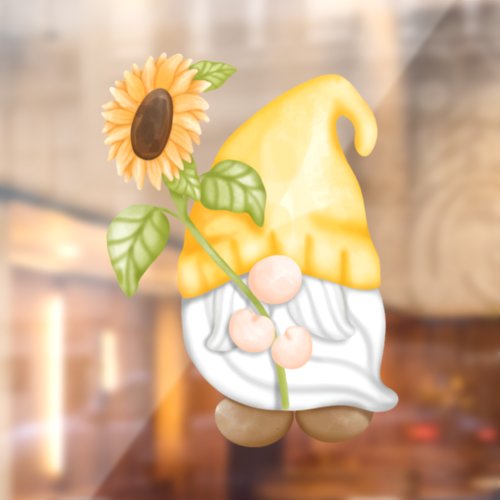 Sunflower Gnome Window Cling