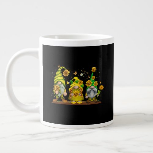 Sunflower Gnome With Bee Hippie Gnome Giant Coffee Mug