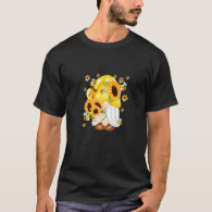 Sunflower Gnome With Bee Hippie Premium T-Shirt