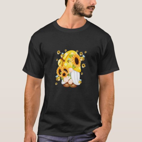 Sunflower Gnome With Bee Hippie Premium T_Shirt