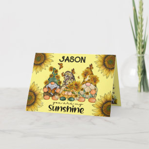 Sunflower Gnomes Birthday Card