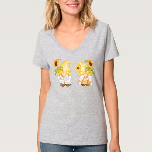 Sunflower Gnomes Gardening Gnome  T_Shirt