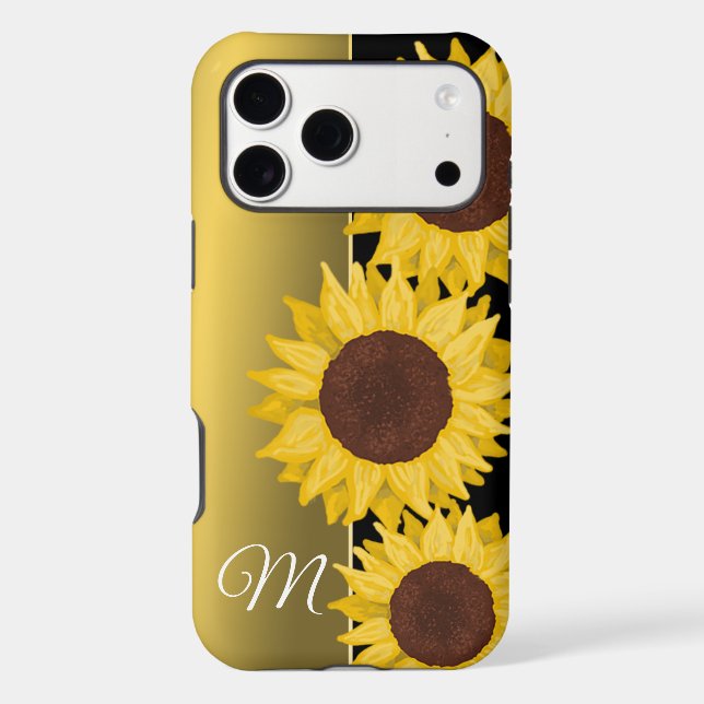 Sunflower Gold Monogram Iphone Case (Back)