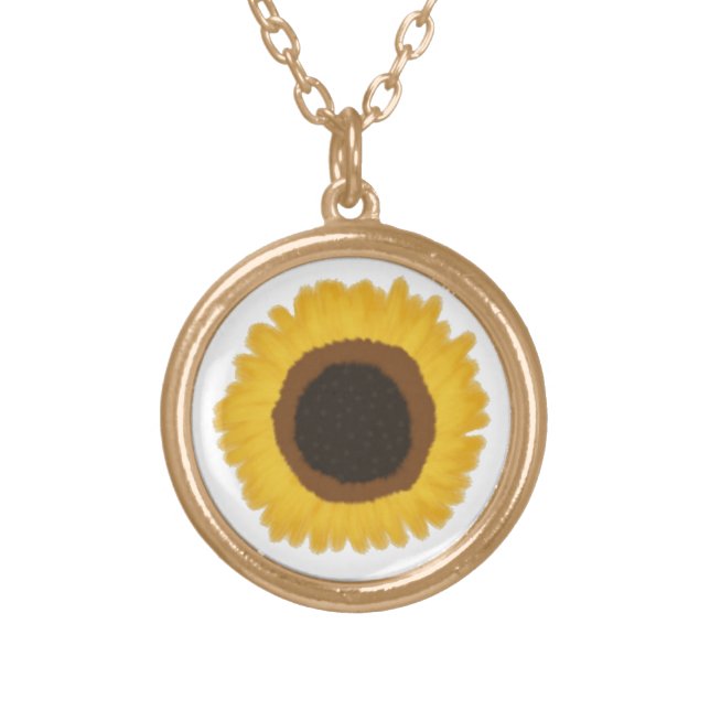 Sunflower Gold Plated Necklace (Front)