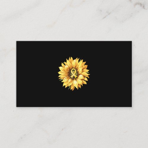 Sunflower Gold Ribbon Childhood Cancer Awareness Business Card