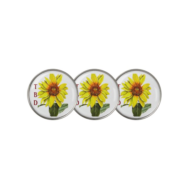 Sunflower Golf Ball Marker (3 Up)