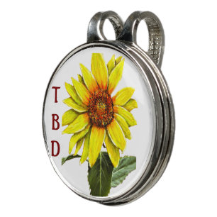 Sunflower Golf Ball Marker and Hat Clip