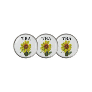 Sunflower Golf Ball Markers - Personalized Option