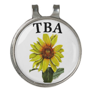 Sunflower Golf Ball Markers - Personalized Option Golf Hat Clip