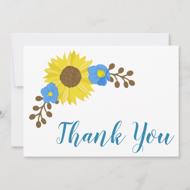Sunflower Grace Thank You Card (Front)