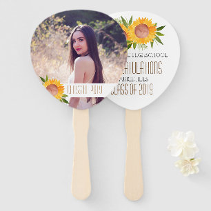 Sunflower graduation party congratulations fan
