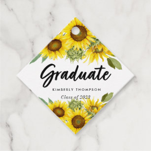 Sunflower Graduation Personalized Graduate Script Favor Tags