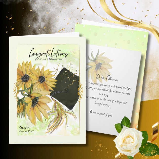 Sunflower Graduation Start of a Beautiful Journey Card (Sunflower Graduation Start of a Beautiful Journey Card)