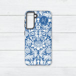 Sunflower Grapes Pattern William Morris Samsung Galaxy S21 Case<br><div class="desc">Enhance your summer fashion with a Samsung Galaxy S21 phone case that showcases a vintage blue and white sunflower pattern with a monogram,  from the classic arts and crafts designs of the esteemed English artist William Morris (1834-1896).</div>