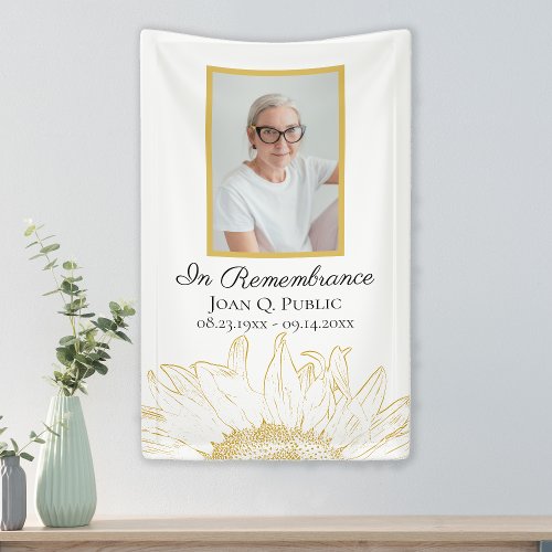 Sunflower Graphic Celebration of Life Funeral  Banner