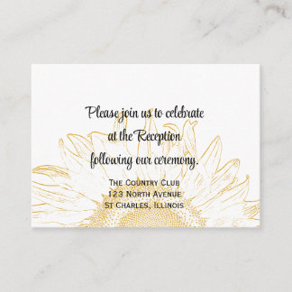 Sunflower Graphic Wedding Reception Card