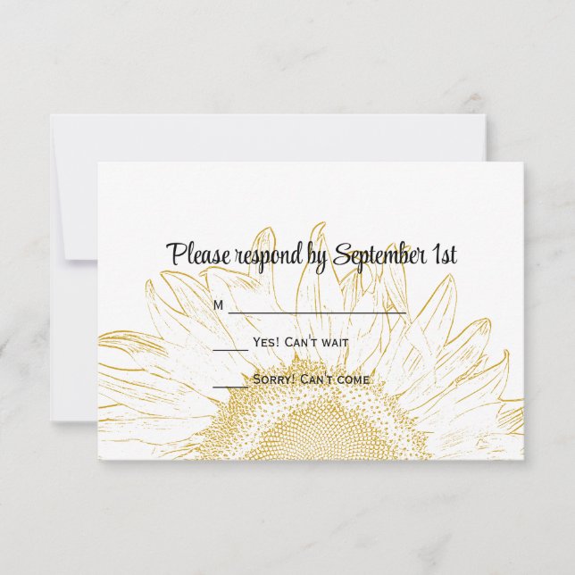 Sunflower Graphic Wedding RSVP (Front)