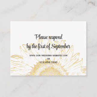 Sunflower Graphic Wedding RSVP Card