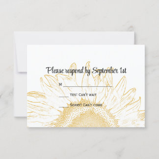 Sunflower Graphic Wedding RSVP Card