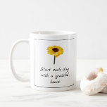 Sunflower Grateful Heart Typography Coffee Mug