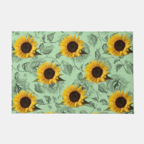 Sunflower Green Door Mat