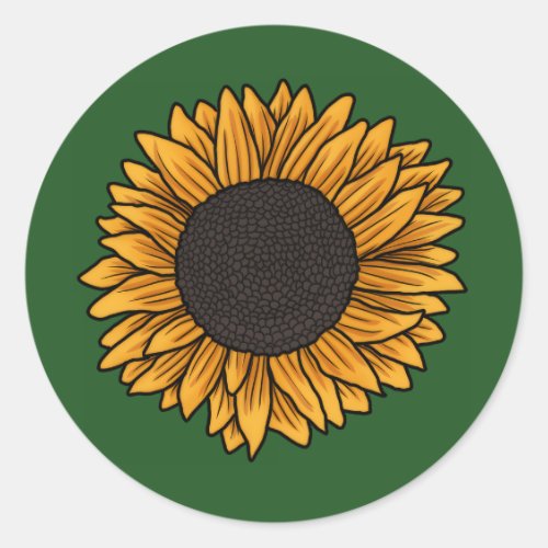 Sunflower Green Round Stickers