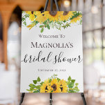 Sunflower Greenery Bridal Shower Welcome Foam Board<br><div class="desc">This rustic bridal shower sign forms part of a co-ordinated wedding suite which is available in our store.</div>