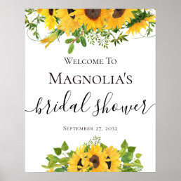 Sunflower Greenery Bridal Shower Welcome Sign