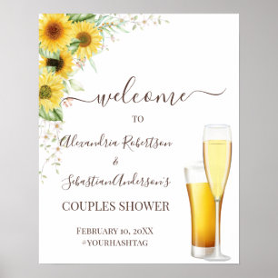 Sunflower Greenery Couples Wedding Welcome Sign