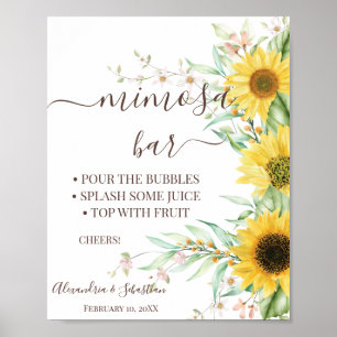 Sunflower Greenery Mimosa Bar Bridal Shower Sign