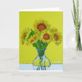 Sunflower Greeting Card . Yellow on Yellow