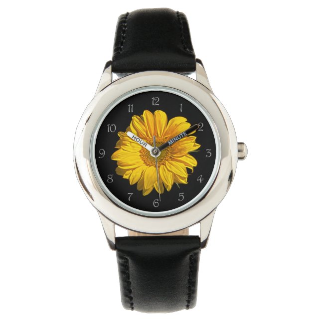 Sunflower Grey Script Numbers wat Watch (Front)