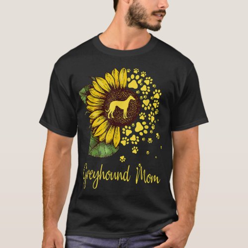 Sunflower Greyhound Mom Dog Lover T_Shirt