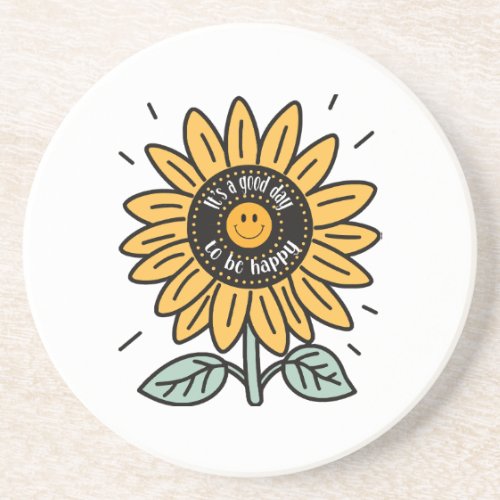 Sunflower Groovy Its a good day to be happy Coaster