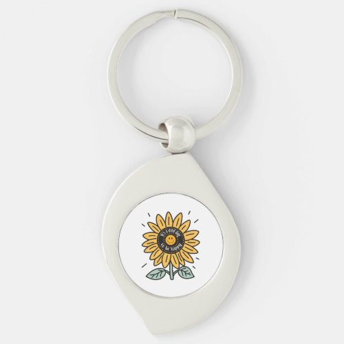 Sunflower Groovy Its a good day to be happy Keychain