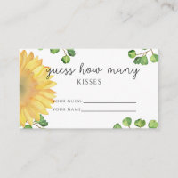 Sunflower guess how many kisses bridal game