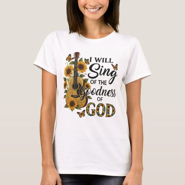 Sunflower Guitar Christian T-Shirt (Front)